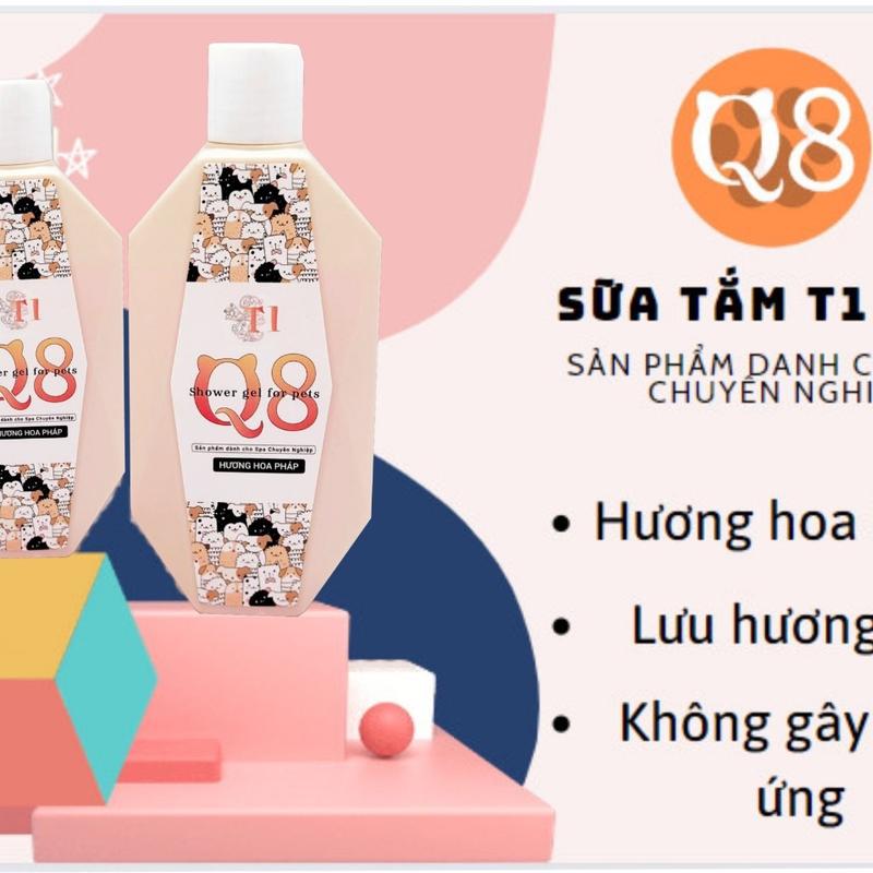  Sữa tắm thảo dược Q8 chuẩn spa thơm hương nước hoa Pháp dùng cho chó mèo mượt lông 