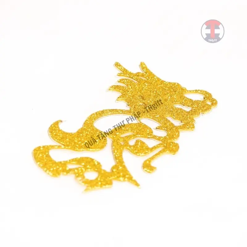 [14]Chữ xốp nhũ thư pháp kim tuyến 12cm Đầu Rồng dán Dừa Tết 2024[Trang trí dưa, dừa bưởi thư pháp ngày Tết] Tranh 5