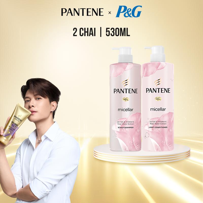 [Độc quyền KOC] Combo Dầu Gội Pantene Micellar 530ml Và Dầu Xả Pantene Micellar 530ml