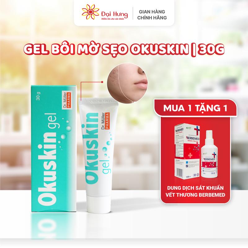 Gel Bôi Vết Thương Hở Okuskin 10g & 30g - Kem Trị Sẹo Lồi, Mờ Thâm Và Rạn Da Hiệu Quả - Trị Rạn dưỡng trắng cho mẹ sau sinh serum cho mẹ bầu body cho bà bầu