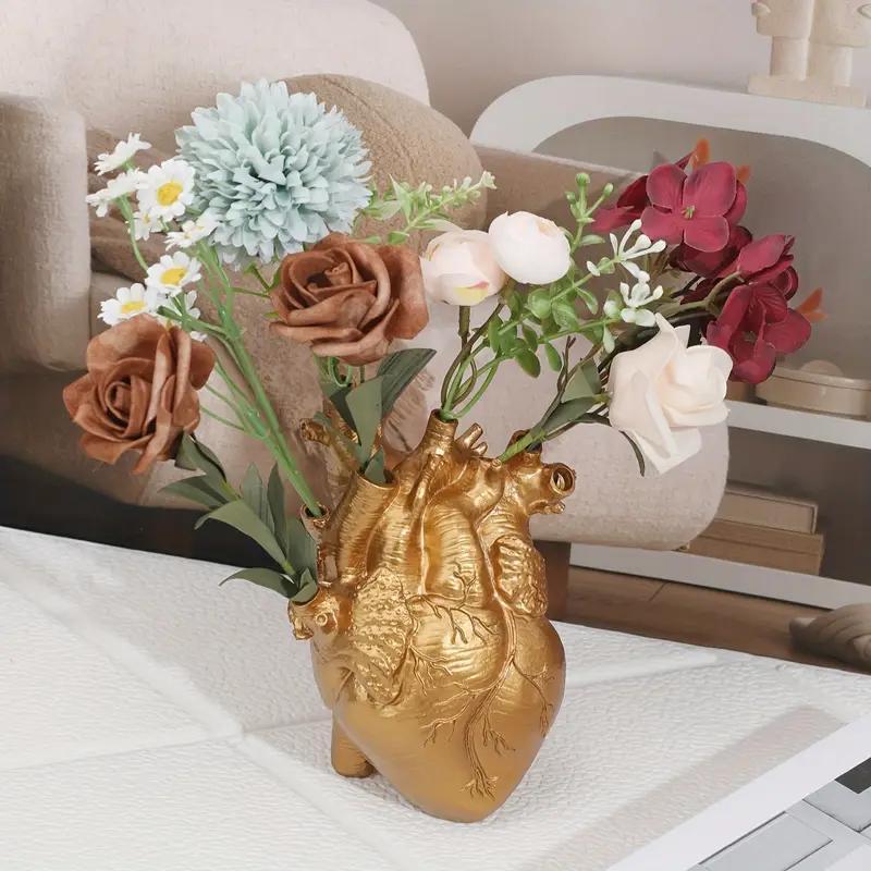 Product Introduction of Heart Shaped Resin Planter, Creative Flower Vase, Decorative Flower Pot for Home Living Room Bedroom Dining Room, Home Decor Supplies 0