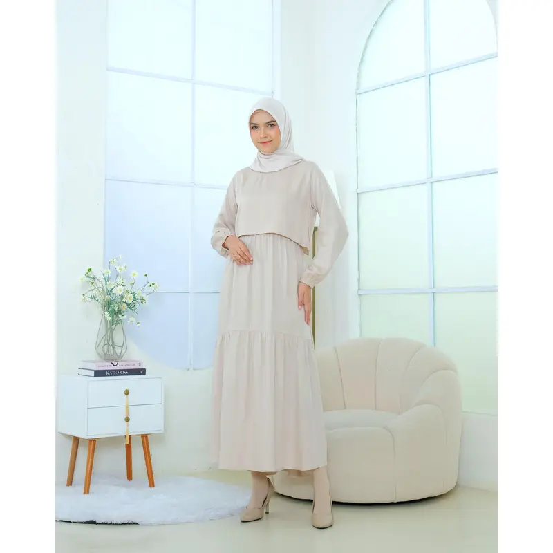 RILLEY - Gamis Pamela | Dress Panjang Muslim Wanita | Gamis Wanita Terbaru Bahan Rayon Twill 2