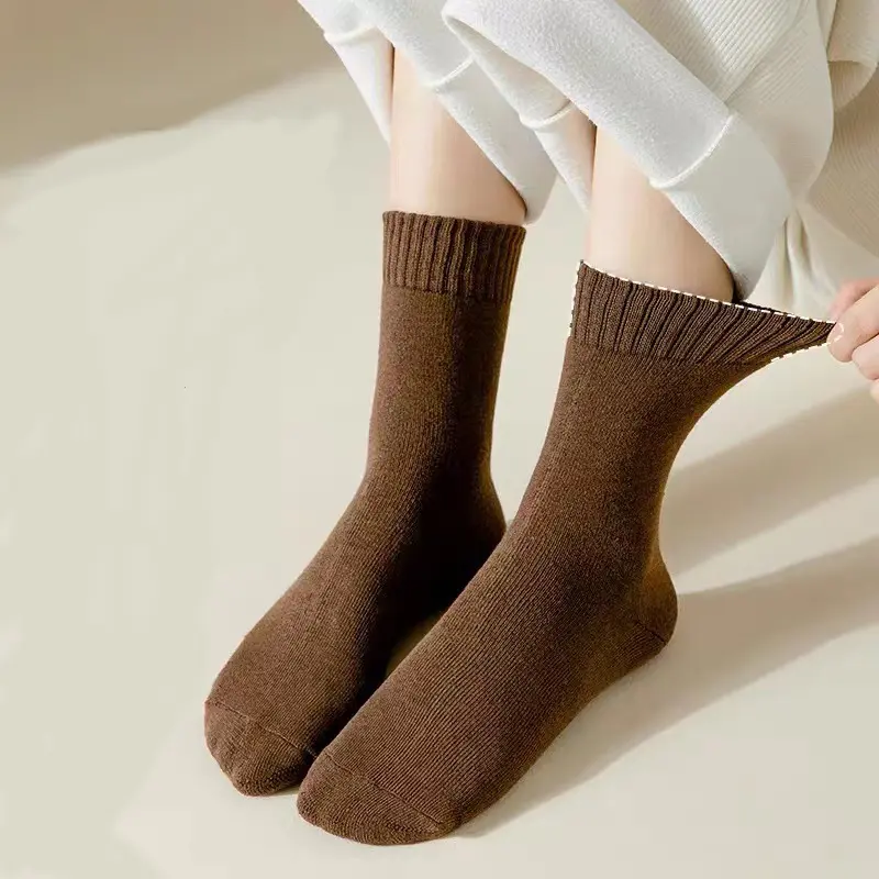 Tất trơn cổ cao, vớ nam nữ cao cấp BrI êm ái mịn màng, thoáng khí thấm hút mồ hôi Cotton Menswear Ong Đen len 6