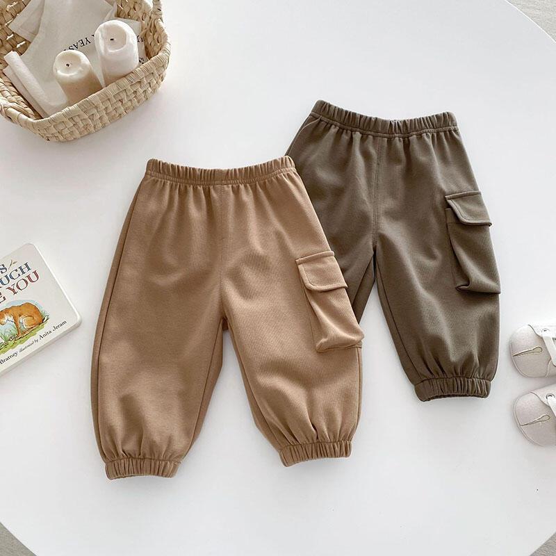 Product Introduction of New Autumn Kids Trousers 0 5T Boys Solid Color Casual Harem Children Baby Simplicity Cargo Pants 3