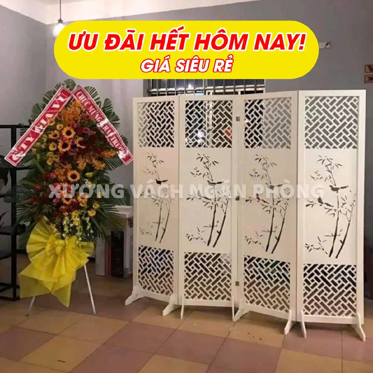 Vách ngăn cây trúc ngăn phòng