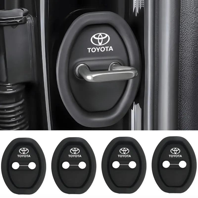 Vỏ Bảo Vệ Silicon Cửa Xe Hơi, 4 Cái / Bộ, Khóa Cửa, Im Lặng, Chống Va Chạm, Đệm Chống Sốc, Thích Hợp Cho Toyota Yaris, VIOS, Corolla, Alitis, Camry, Prius, Wigo, Avanza, Innova, Fortuner, Rush, RAV4