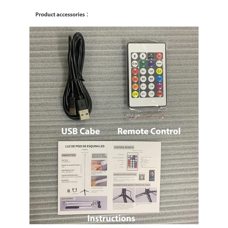 RGB LED Floor Lamp, Smart Remote Control Modern Corner Floor Lamp, USB Powered Atmosphere Standing Light, Modern LED Floor Lamp, LED Ambient Light For Home Bedroom Living Room Decor 5