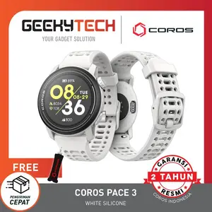 COROS PACE 3 GPS Sport Watch Premium Lightweight Nylon / Silicone Band - WHITE SILICONE