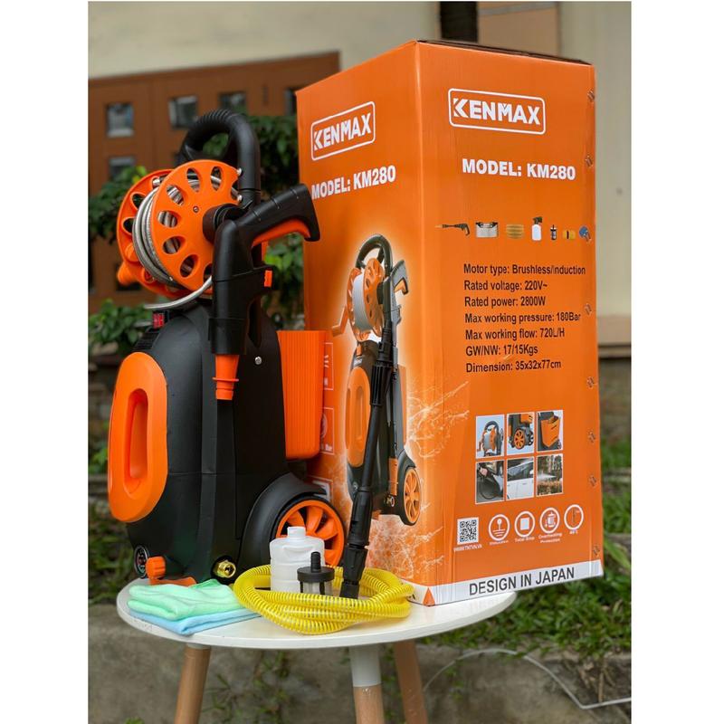 Máy Rửa Xe Chỉnh Áp Kenmax KM-280 - 2800W - Motor Cảm Ứng Từ - Có Rulo Cuộn Dây 0