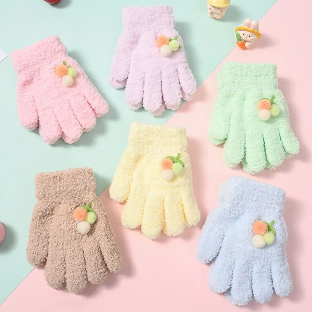Fashion Thicken Children Knitted Gloves Warm Animal Print Pattern Warm Mittens Windproof Outdoors Gloves Outdoors