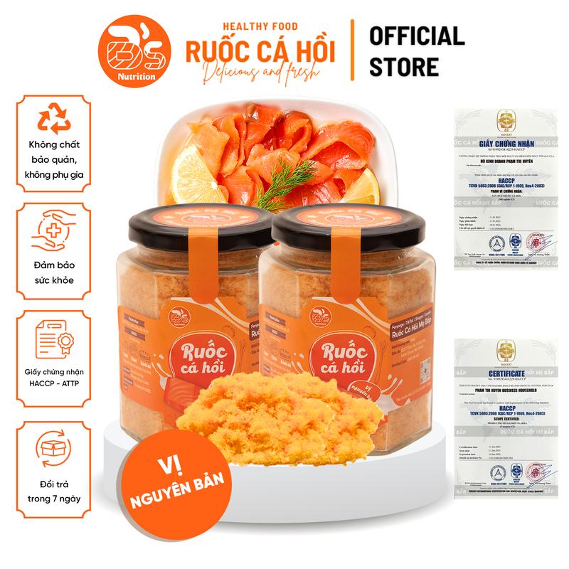 Combo 2 Hũ + Ruốc Cá Hồi Mẹ Bắp (100g) + Vị Nguyên Bản  + Chà Bông Cá Hồi + Food