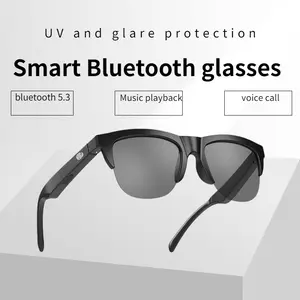 F06 Kacamata Cerdas Earphone Anti-Blu-Ray Stereo Speaker Touch Wireless Bluetooth Sunglasses Headphone