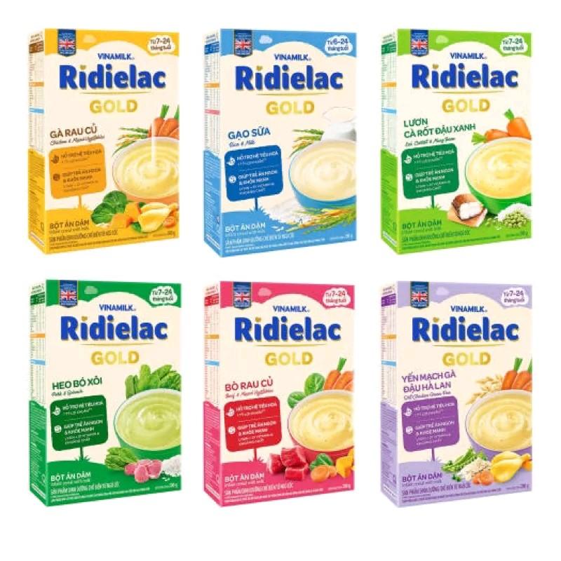 Bột ăn dặm Ridielac Vinamilk đủ vị hộp giấy 200gr