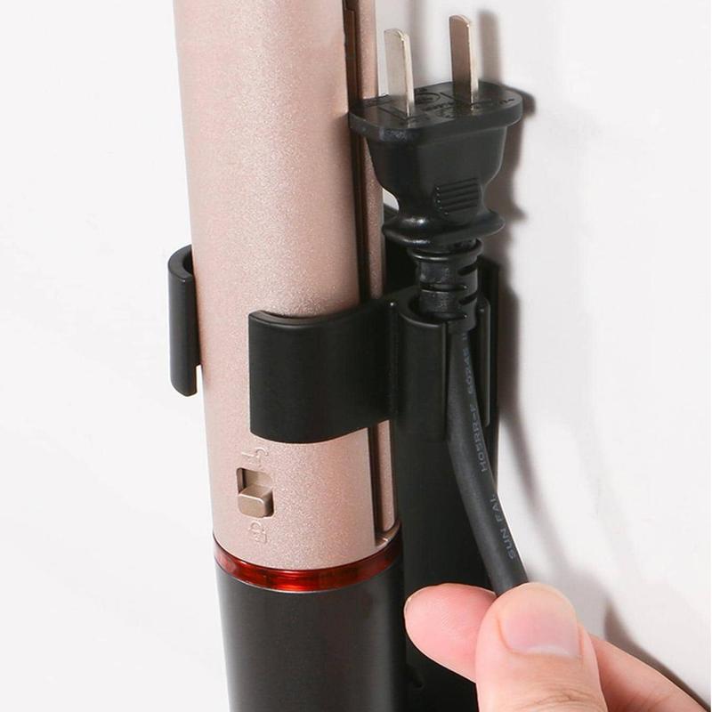 Product Introduction of 2pcs Bathroom Wall Mounted Hair Curler Rack, Punch Free Hair Dryer Holder, Home Organizers 6
