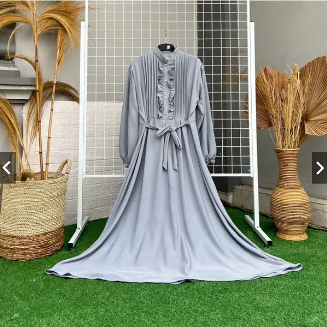 CRINCLE SHAKILA DRESS WANITA FREE BROSS / MAXI DRESS SIMPLE ELEGANT / GAMIS WANITA MUSLIMAH 3