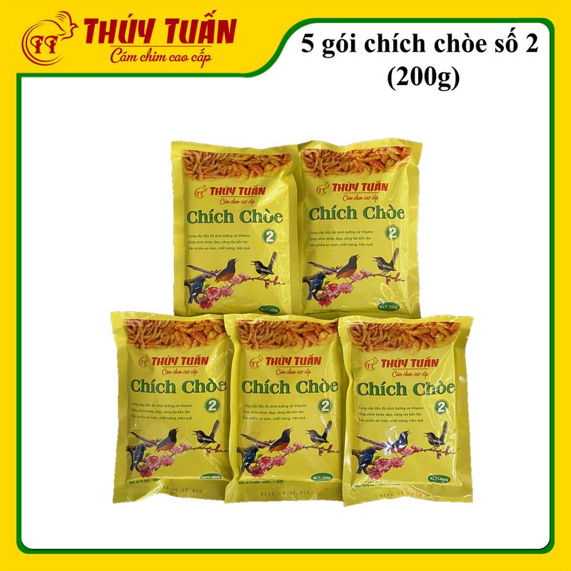 5 gói cám chim chích chòe Thúy Tuấn số 2 cao cấp 200 gram - Cám chim Thúy Tuấn chính hãng - cám chim cao cấp