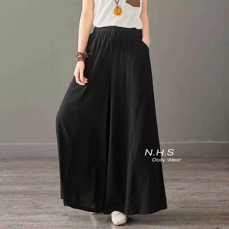 Celana Kulot Linen Jumbo Pinggang Karet Muat BB 80 Kg 1
