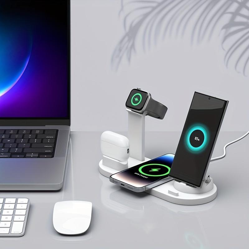 15W Wireless Charging Station, Foldable Charger Stand, Multifunctional Charging Station for iPhone & Samsung & Apple Watch & AirPods 2