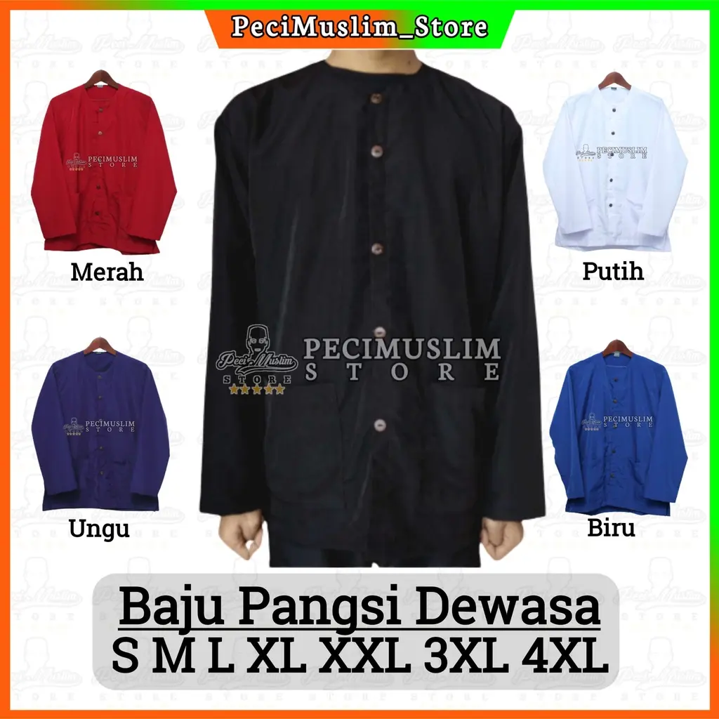 BAJU PANGSI HITAM DEWASA MURAH TERLARIS / BAJU PANGSI JUMBO