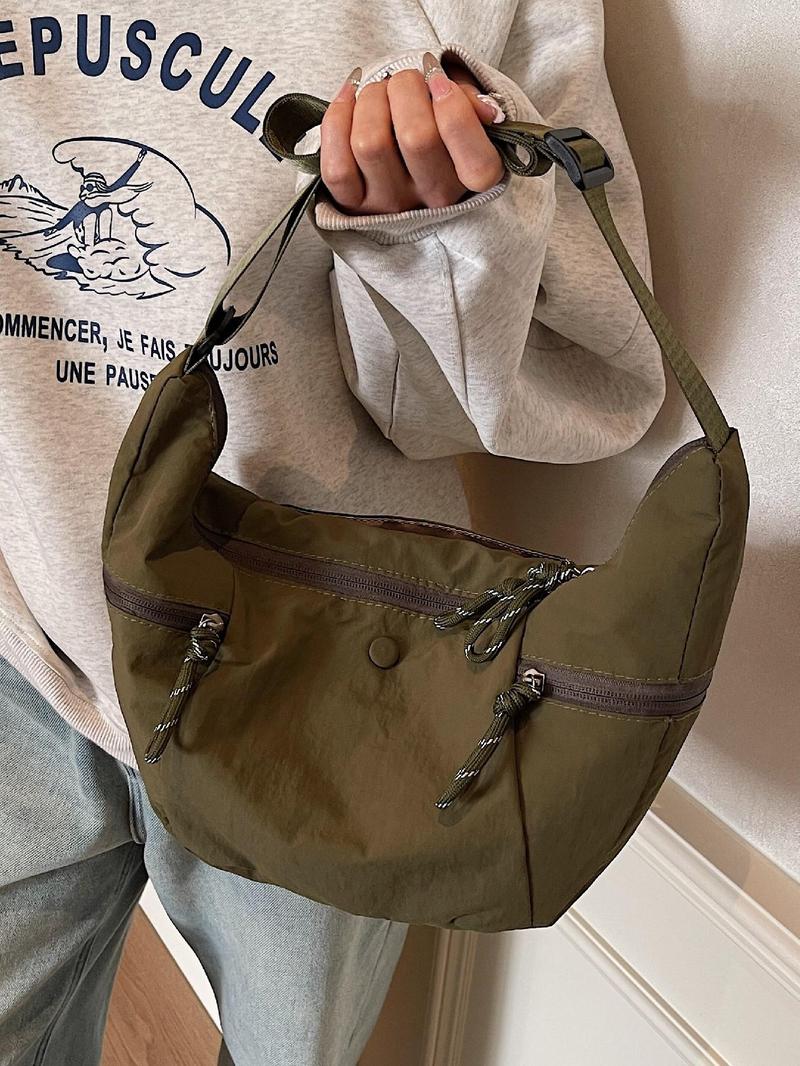 Product Introduction of Women's Solid Color Shoulder Bag, Fashionable Lightweight Large Capacity Crossbody Bag for Daily Used, Casual Trendy Versatile High-quality Daily Commuting Bag 7