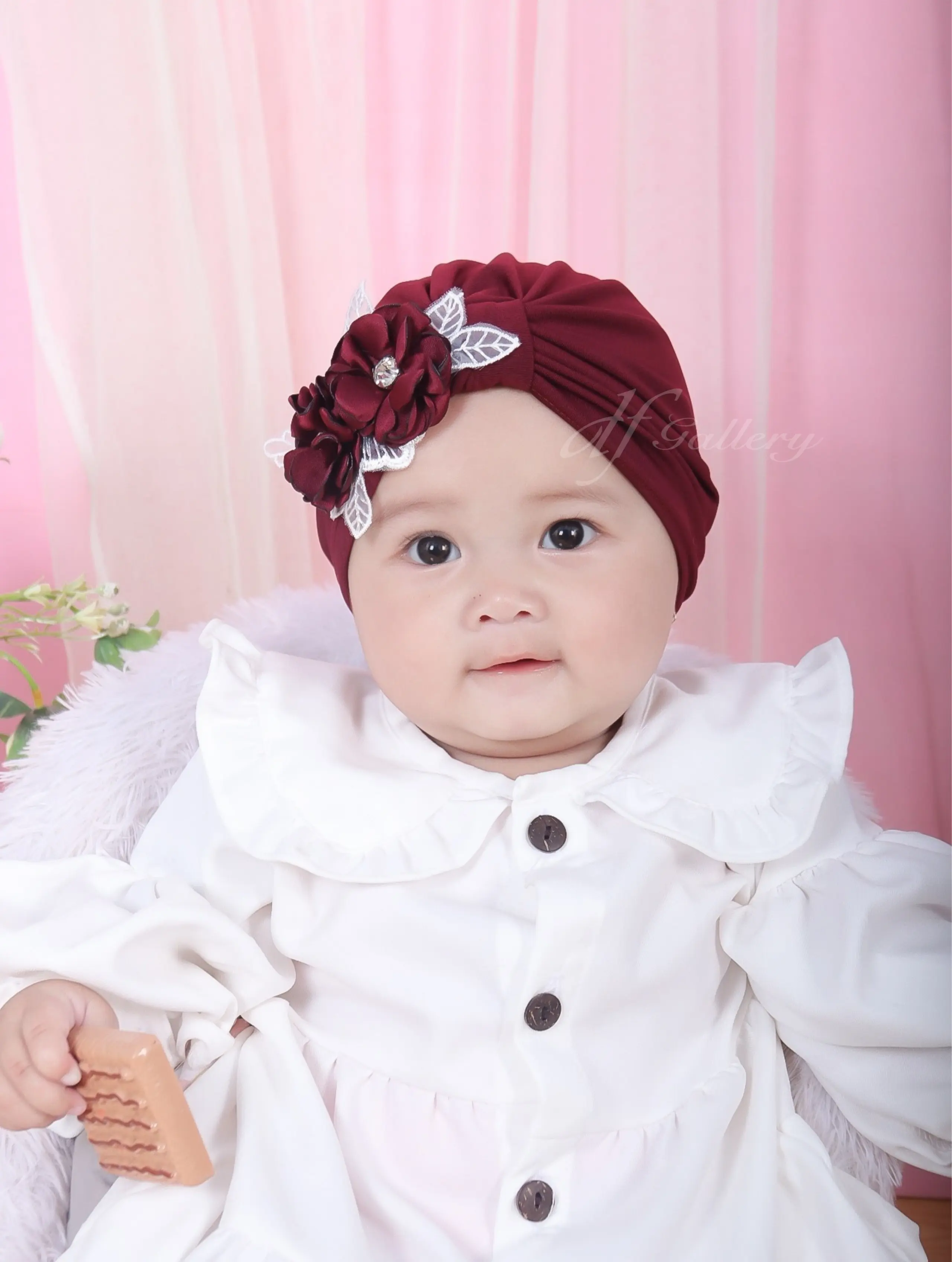 Turban Anak KAYLA- bandana bayi pesta bando baby pita permata