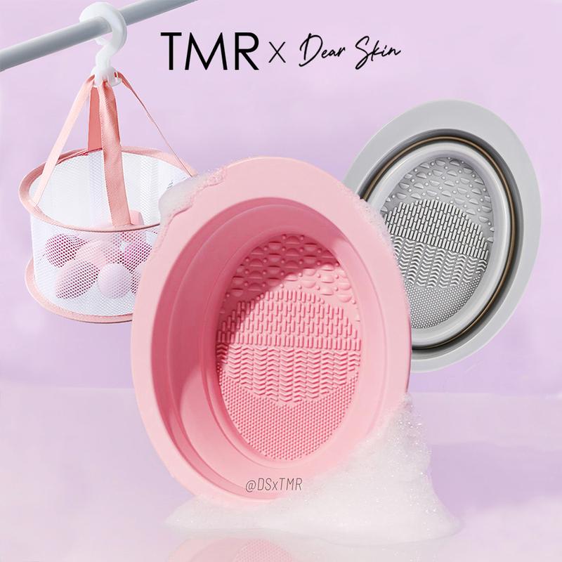 Dụng cụ vệ sinh cọ trang điểm TMR chậu silicon chuyên dụng gấp gọn tiện lợi Mỹ Phẩm Cosmetic