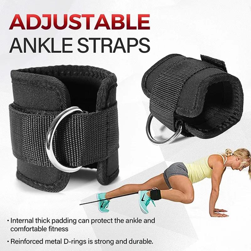 Product Introduction of Fitness Ankle Straps Adjustable D-Ring Support Cuffs Gym Leg Strength Workouts Pulley With Buckle Sports Guard Safety 1