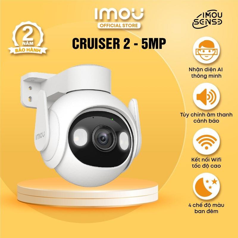 Camera Wifi ngoài trời Imou Cruiser 2 (5MP) I IPC-GS7EP-5M0WE I Đàm thoại 2 chiều I Phát hiện chuyển động I IP66