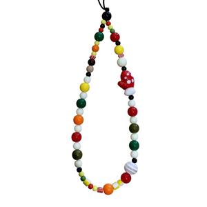 Rantai Mudah Alih Krismas, Gaya Instagram, Manik Berwarna-warni, Tali Penyangkut Sarung Mudah Alih, Loket Sarung Tangan Comel, Aksesori Kamera CCD, Tali Anti-Hilang Telefon Bimbit, Hiasan Gantung Beg Sarung Fon Telinga, Aksesori Wanita Gaya Baharu