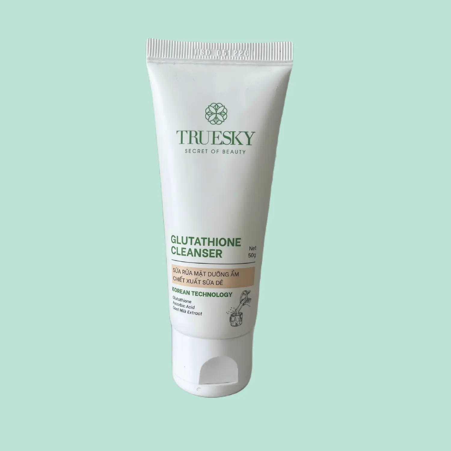 Gel Sữa rửa mặt dưỡng ẩm chiết xuất sữa dê Truesky Glutathione Cleanser (50g) – Skincare, Gel Rửa Mặt.