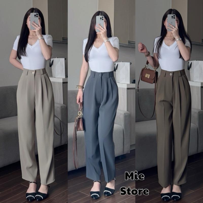QUẦN BAGGY CÔNG SỞ LƯNG CAO DÁNG THỤNG VẢI GOLD NHẬT M03