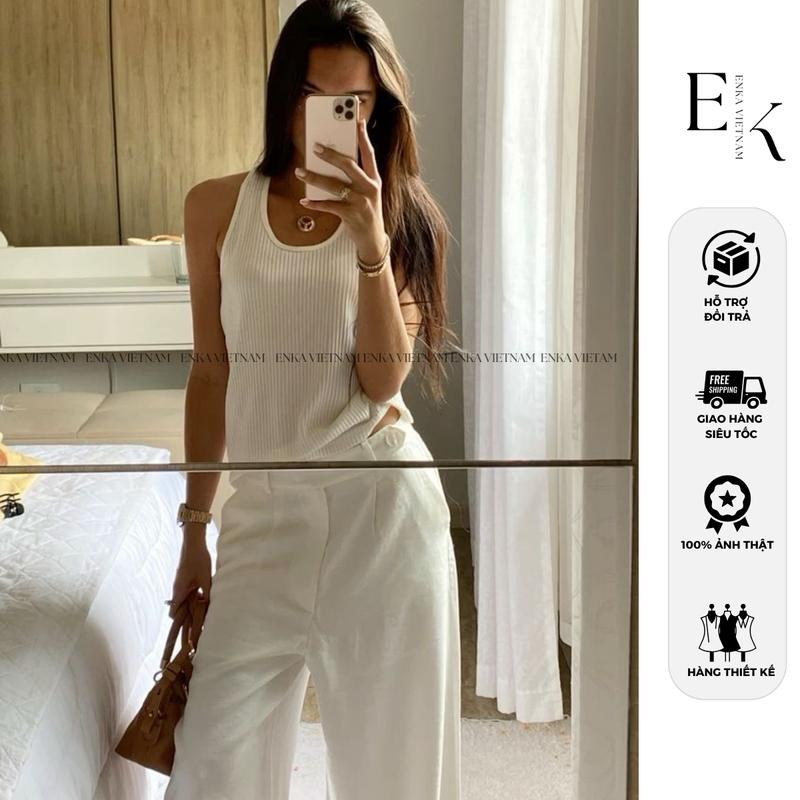 Áo ba lỗ nữ form rộng basic SUMMER TOP áo 2 dây nữ bản to, áo tank top thun len nhiều màu mặc mùa hè mát mẻ và thoải mái - ENKA VIETNAM