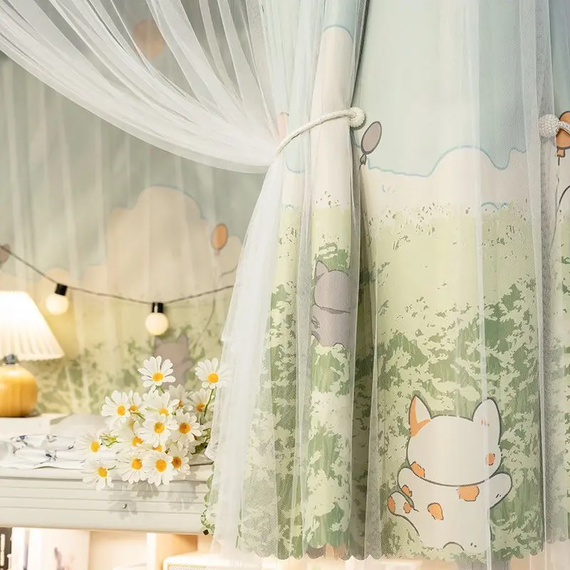 [ 29k People Collected] Blackout Student Dormitory Bed Curtain Upper and Lower Bunk Bed Surround Cloth Curtain Dormitory Bed Curtain Desk Curtain Block ww