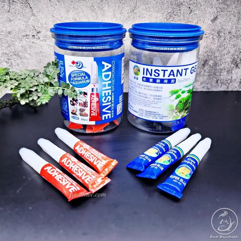 Keo dán cây thủy sinh, quy cách 1 tuýp ~ 5 gram, dạng gel, có thể dán khi cây hoặc giá thể bị ướt - Keo Xanh Instant