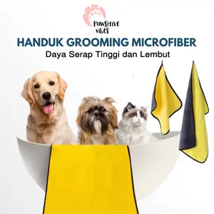Handuk Grooming Kucing Anjing - Daya Serap Tinggi Dan Lembut bahan Microfiber
