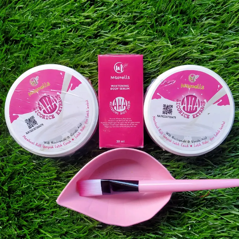 Bundle Isi 5 Misonells Hb booster 250gr & Bleaching Licorice+Aha Bodyserum 5