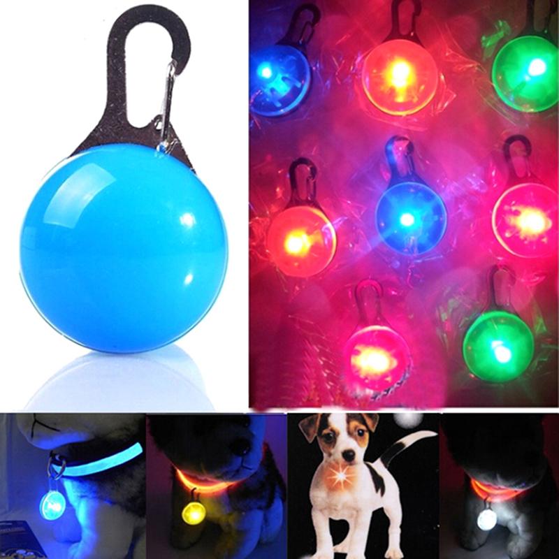 Mini pet dog cat puppy LED flashing collar safety night light keyring pendant 3