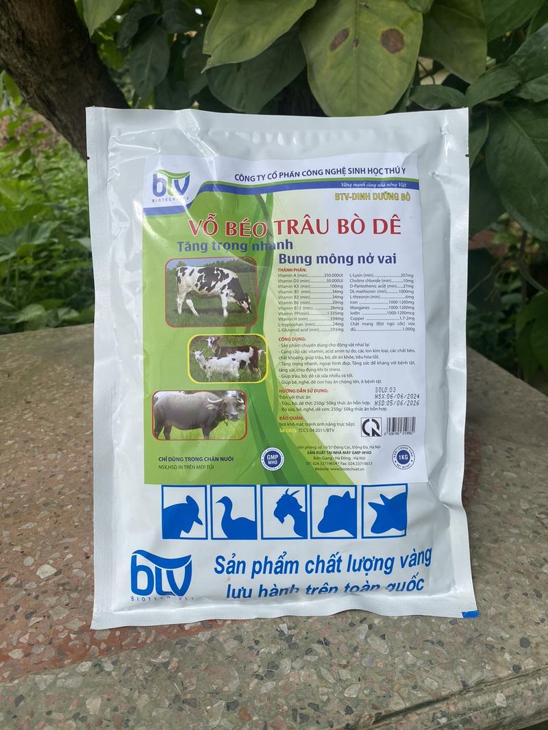 Product Introduction of 1 Kg Vỗ Béo Trâu Bò Dê Bột Giúp Bung Mông Nở Vai, Nhanh Lớn BTV-Dinh Dưỡng Bò 1