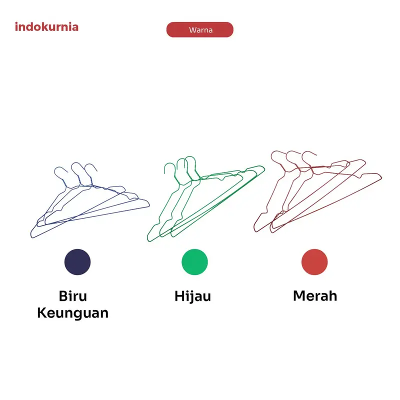 [Isi 10] Gantungan Baju Hanger Baju Dewasa Kawat Stainles Lapis Premium Kuat Tahan Lama Anti Slip ANti Karat | Indo Kurnia Biru Plastik 2