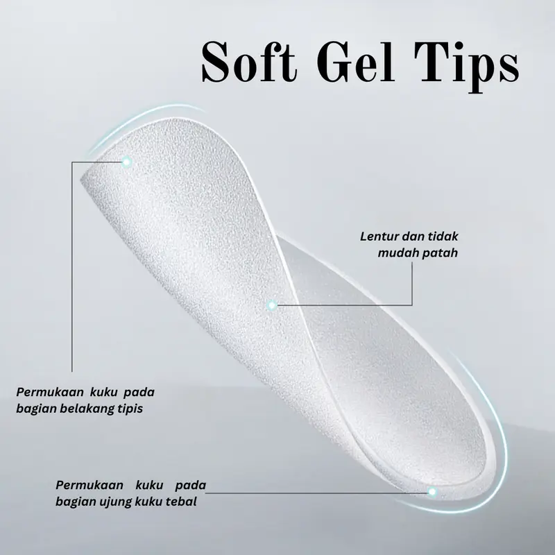 Soft Gel Tip 420pcs Nail Extension/Soft Fake Nails Full Buff 15 Size/Rising lady solid adhesive Kuku Palsu UV 1