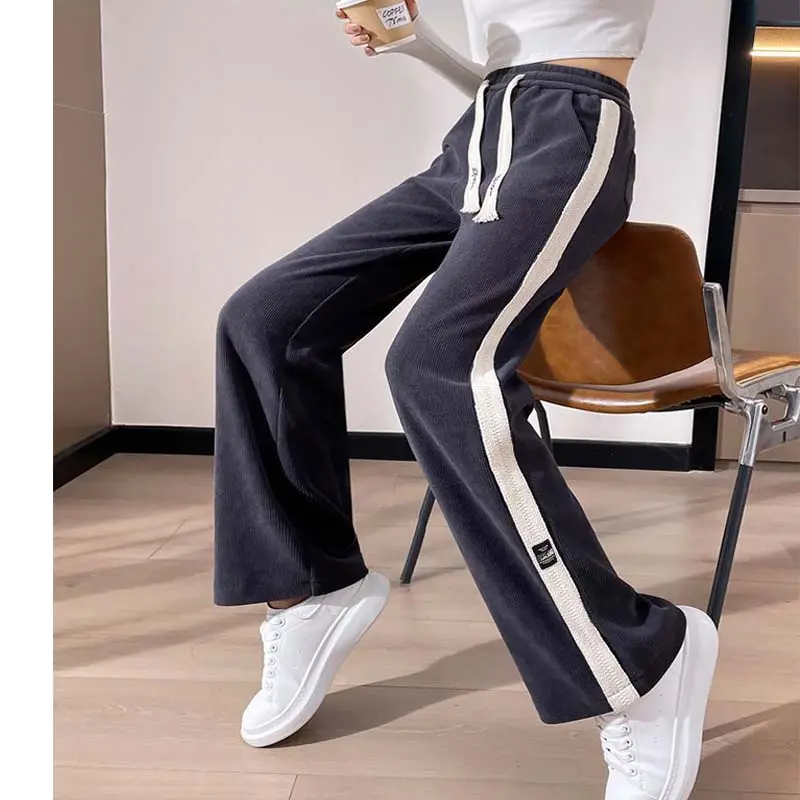 coklat Corduroy pants celana corduroy wanita straight pants hitam loose pants korean style wanita wide leg pants celana joger wanita celana kain loose pants highwaist oversize celana highwaist wanita COD 1