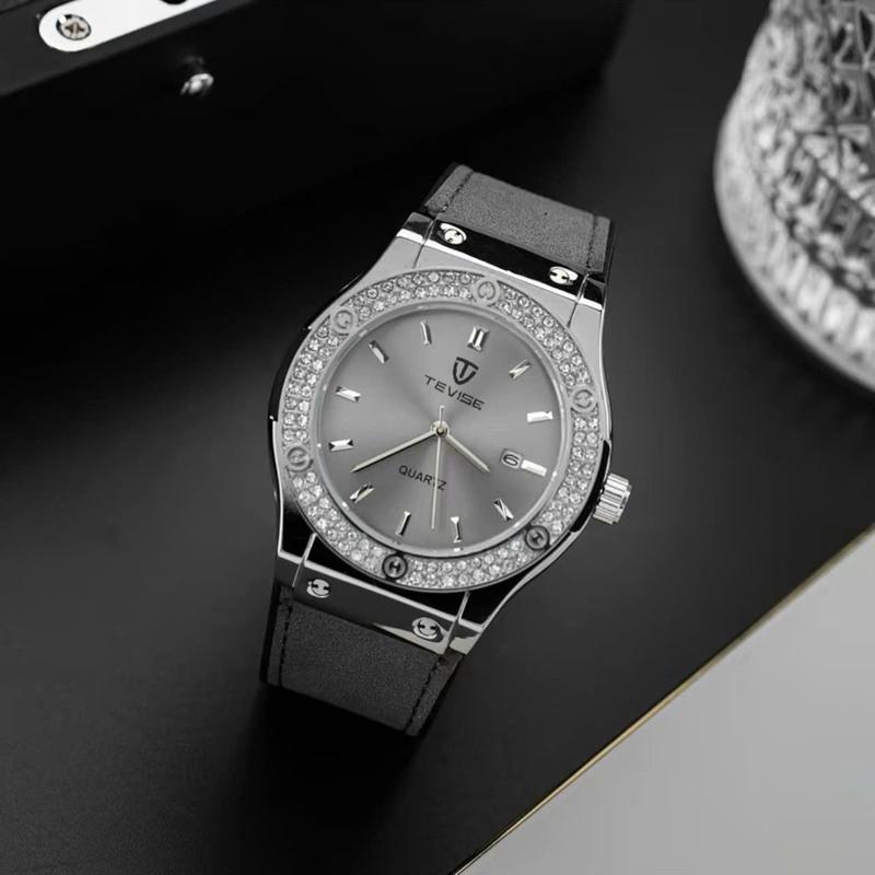 MS STORE x NGUYÊN NGỰA Đồng Hồ Nam TEVISE Phiên Bản Đính Đá Cao Cấp Thời Trang Sang Trọng- M128