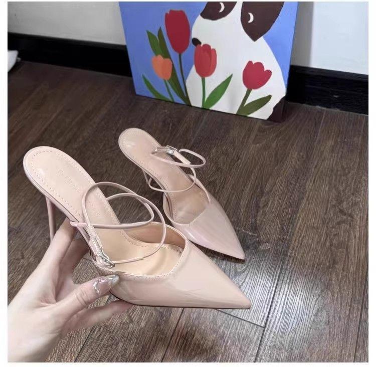 Product Introduction of Giày Cao gót Nông Mũi Nhọn Da Bóng Khỏa Thân, Dép Cao Gót Nữ, Quai Chéo, Nhẹ, Hàng Mới Về Mùa Lò Xo Hè 2024, Giày Nữ 8
