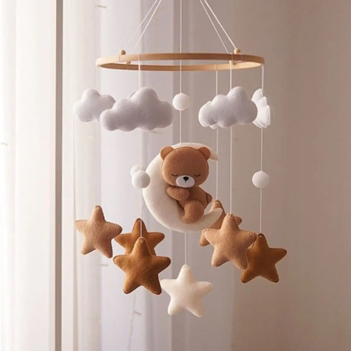 Đồ chơi treo nôi Gấu Các Loại kícḣ thích thị giác cho trẻ sơ sinh handmade (chưa kèm thanh J,hộp nhạc)