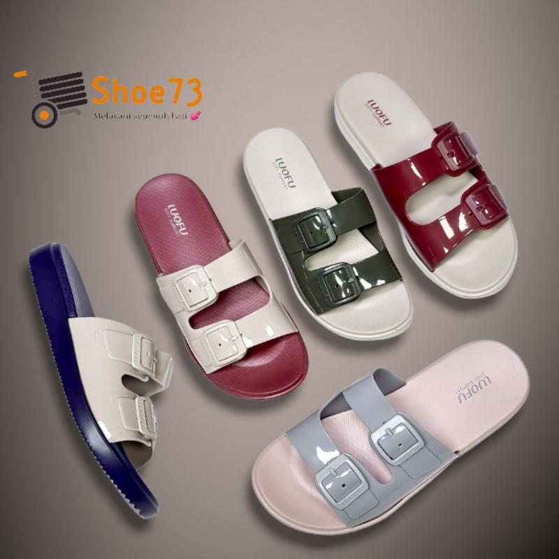 LUOFU E 7188 -B2K5WS SIZE 36-40  l Sandal Selop ban 2 jelly wanita l Sendal kokop cewek impor 0