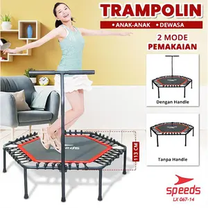 SPEEDS Trampoline Dewasa Trampolin Anak Dengan Handle Mainan Anak Lompat Fitness Jump 067-14