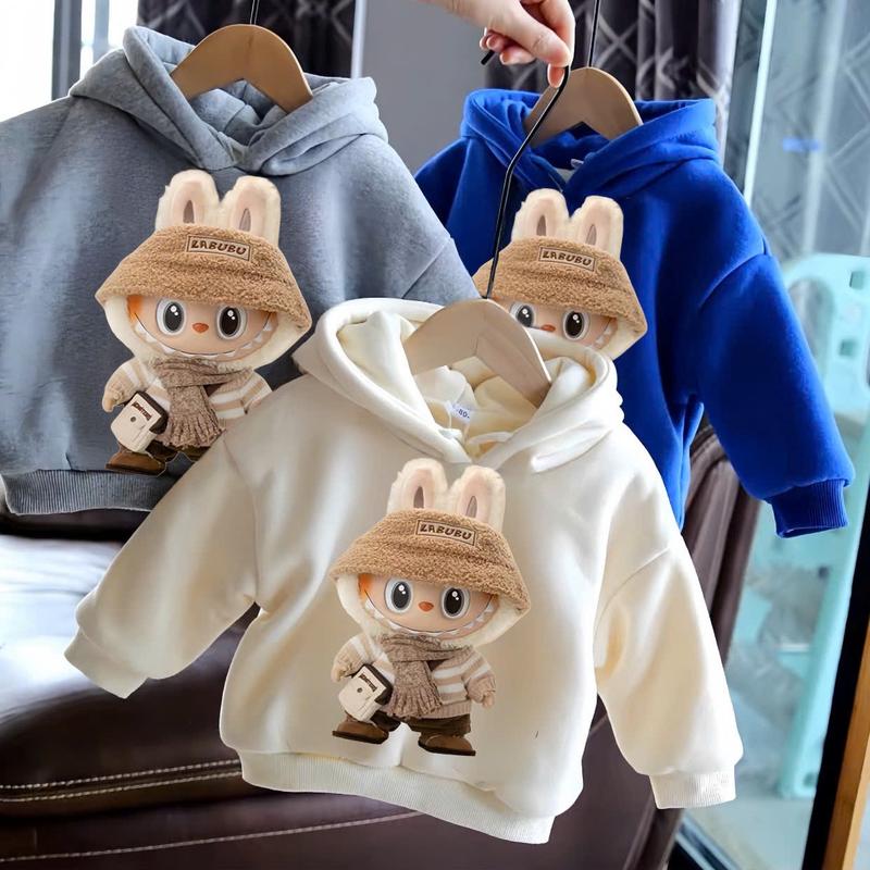 Áo nỉ mũ 2 lớp, Áo nỉ hoodie LABUBU chất nỉ bông cho bé trai, bé gái dễ phối đồ từ 6-30kg áo  hoodie
