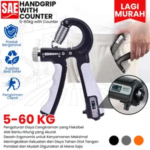 PROMO - PROMO LAGI MURAH Handgrip Adjustable Strength 5~60KG Alat bantu fitness Otot lengan Tangan Portable