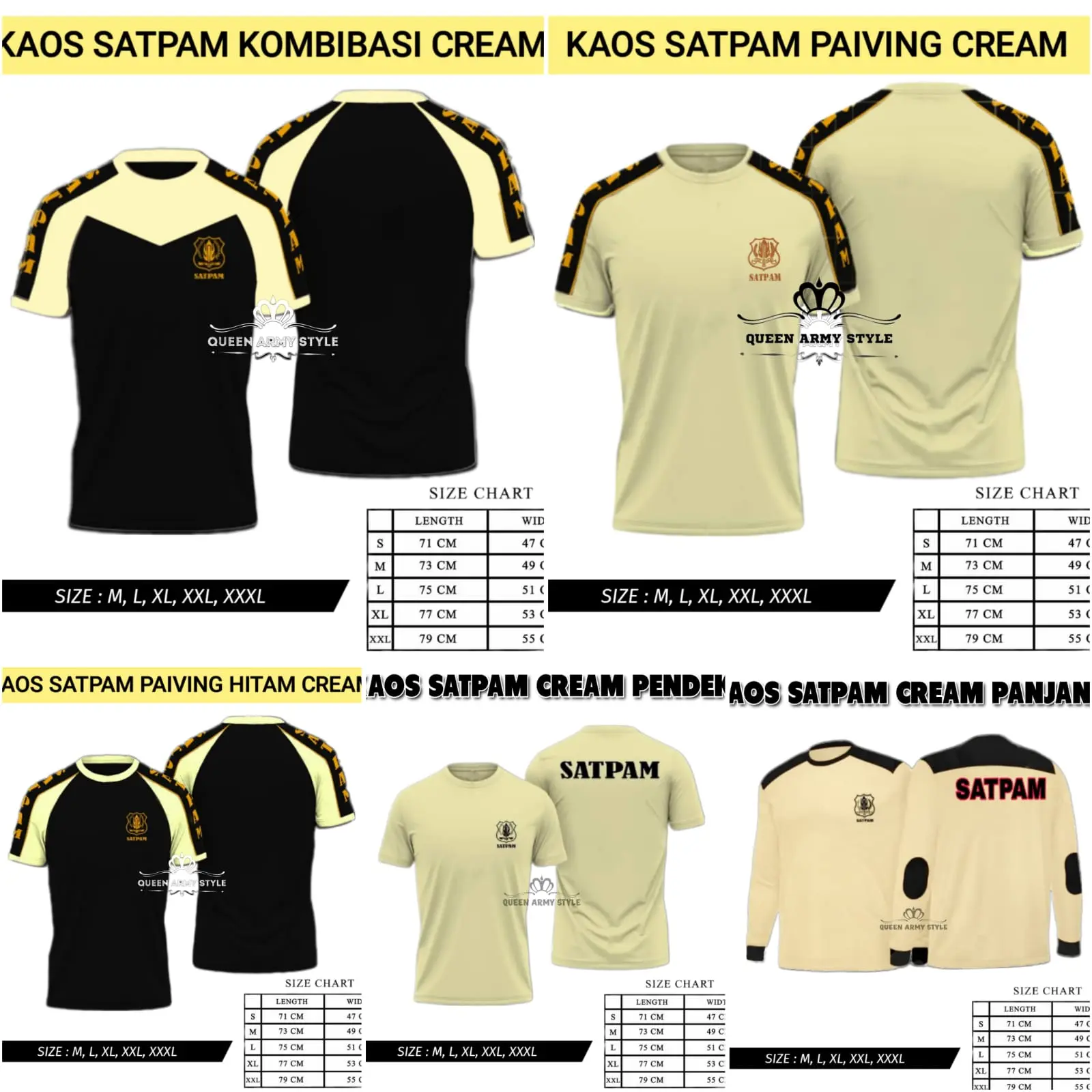 GROSIR kaos Satpam CREAM TERBARU/ KAOS SECURITY/ KAOS SATPAM HITAM CREAM/ KAOS CREAM SATPAM/ KAOS SECURITY/ KAOS SATPAM HITAM CREAM/ KAOS CREAM SATPAM