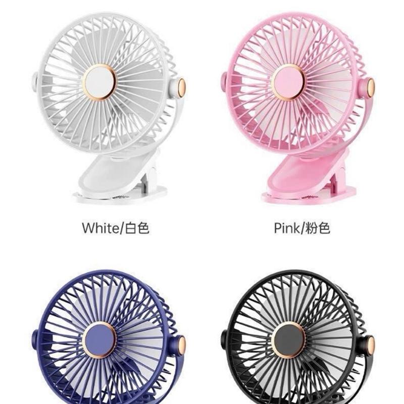 Quạt tích điện mini để bàn tích hợp Đèn ngủ - Quạt kẹp xoay 720 kèm dây sạc Phụ Kiện Usb